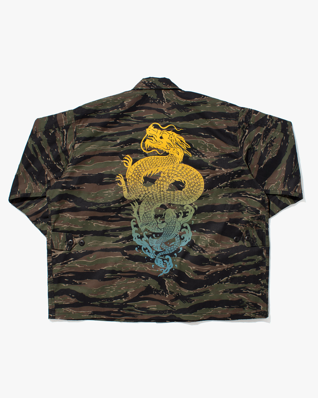 Kiriko Custom Military Camo Jacket, Koi / Dragon Jacket with Patches