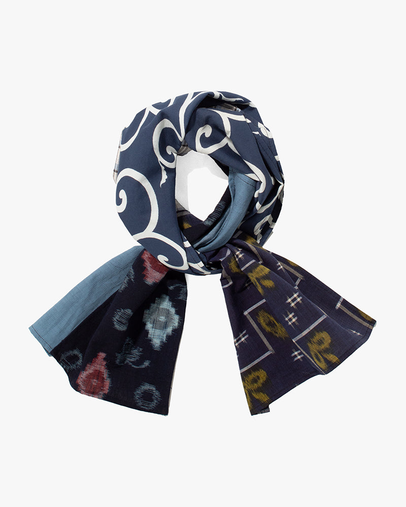 Kiriko Original Scarf, Patched Kasuri, Indigo, 28