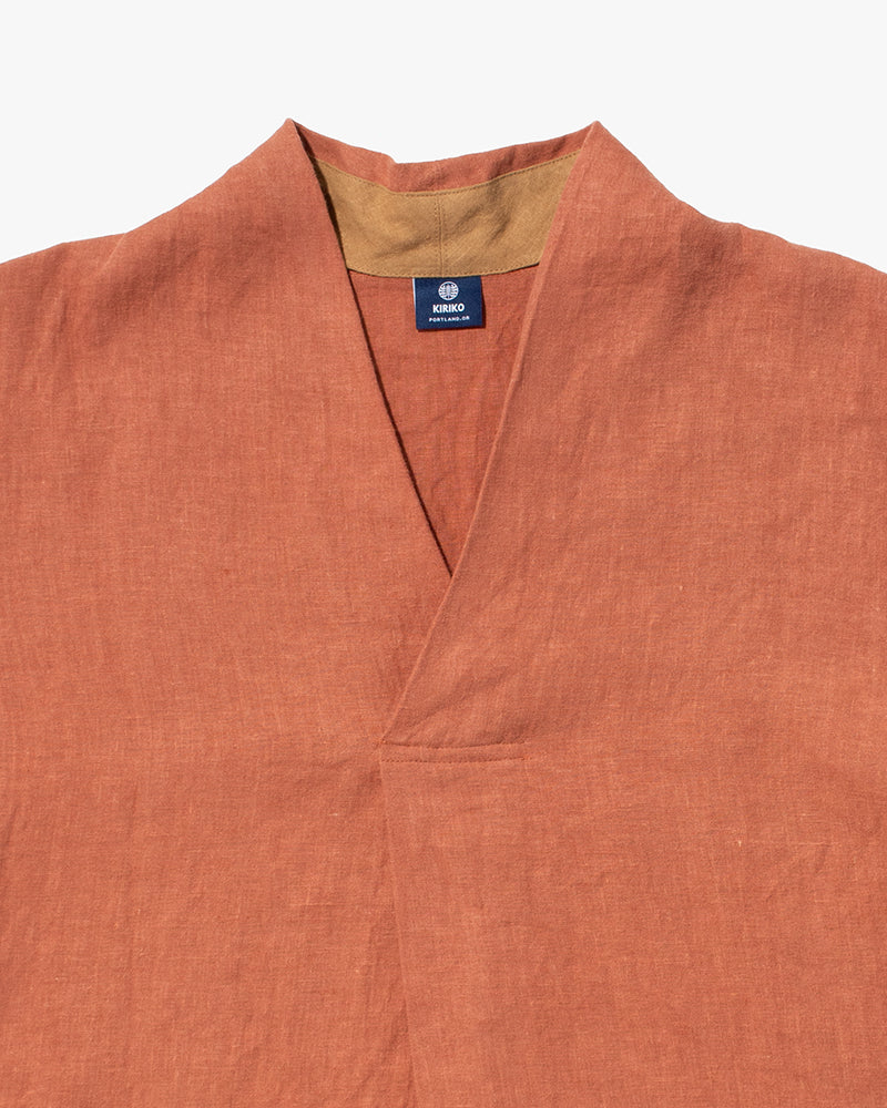 Kiriko Original French Linen Tunic, Burnt Orange