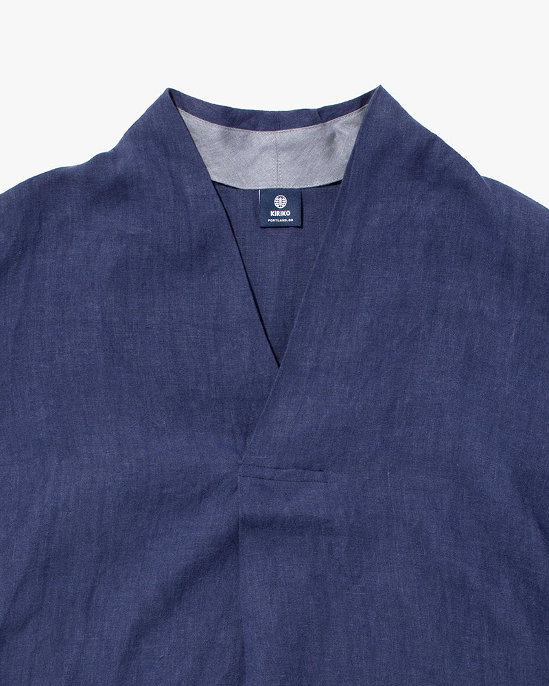 Kiriko Original French Linen Tunic, Indigo