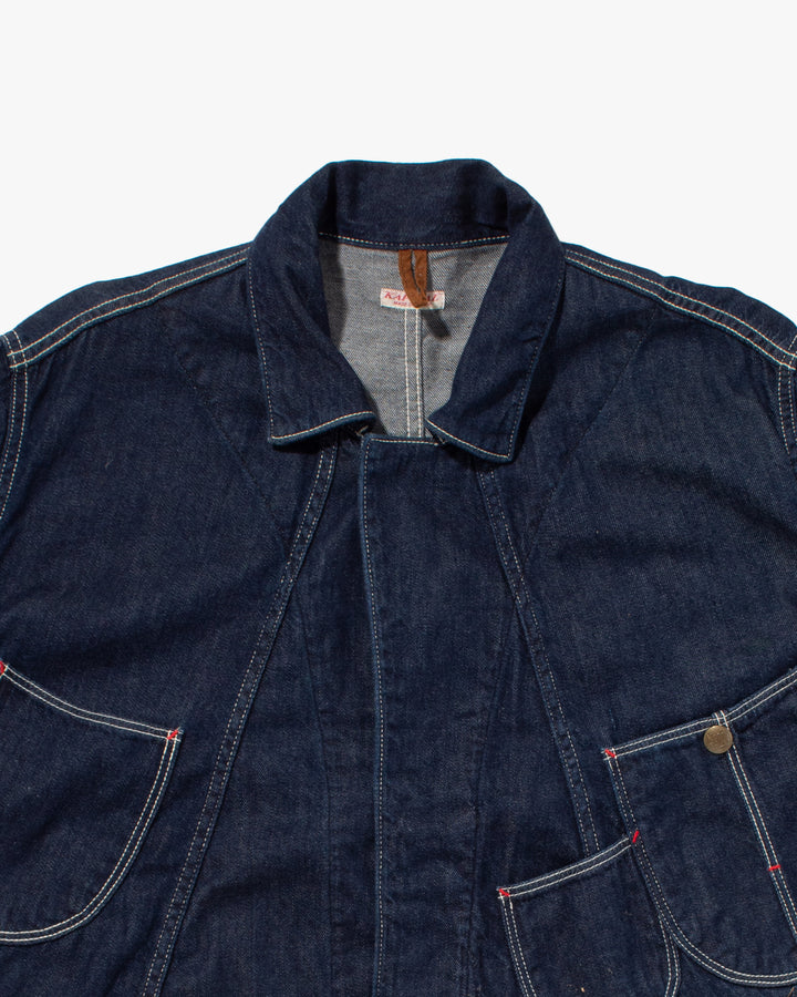 Japanese Repro Denim Jacket, XL, Kapital, Dark Wash with Angled Pockets