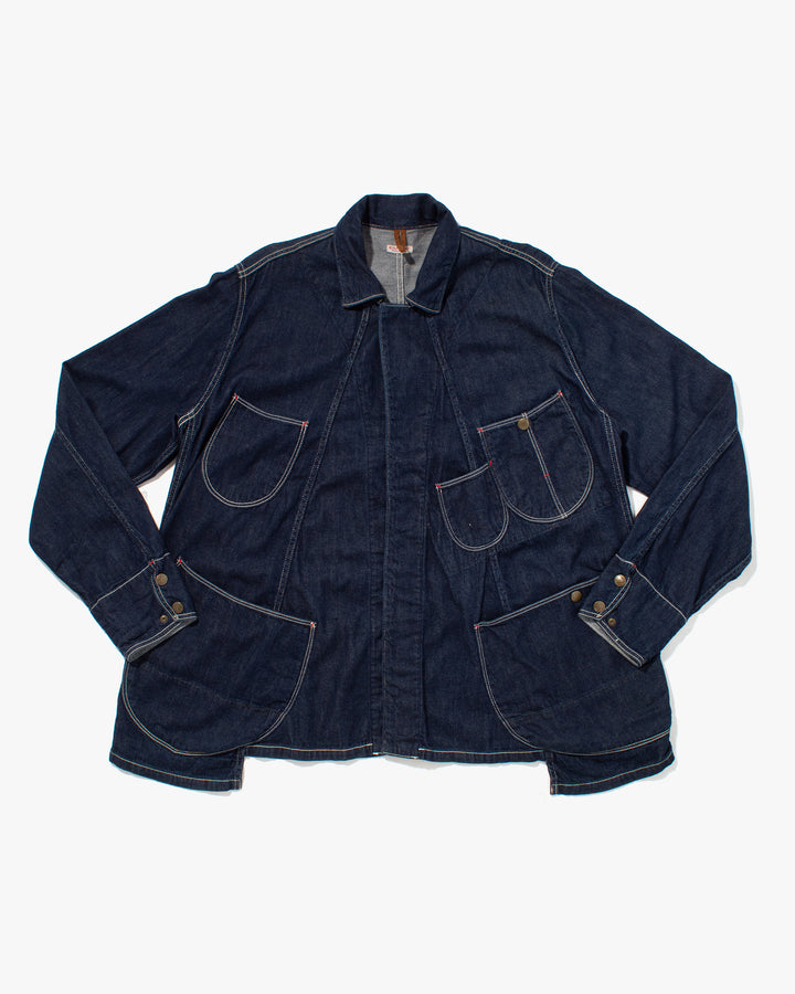 Japanese Repro Denim Jacket, XL, Kapital, Dark Wash with Angled Pockets