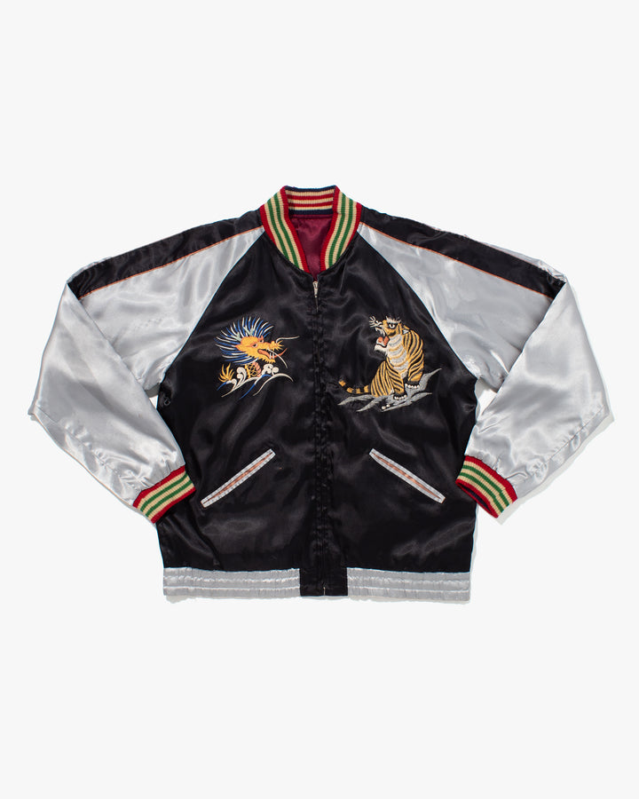 Japanese Repro Souvenir Jacket, Reversible, L, Black with Tiger