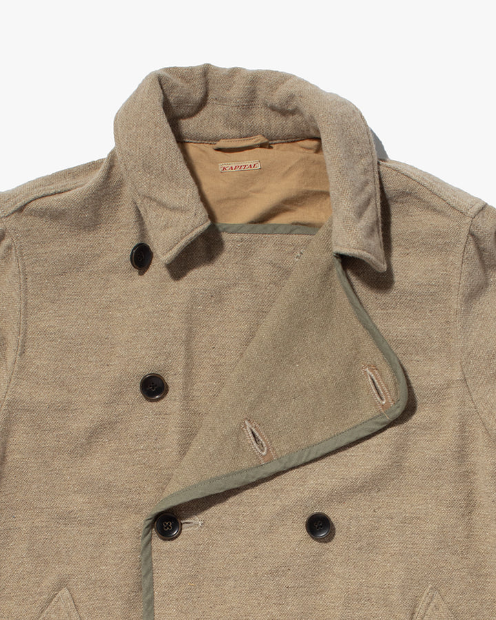 Japanese Repro Pea Coat, XL, Kapital, Beige and Khaki