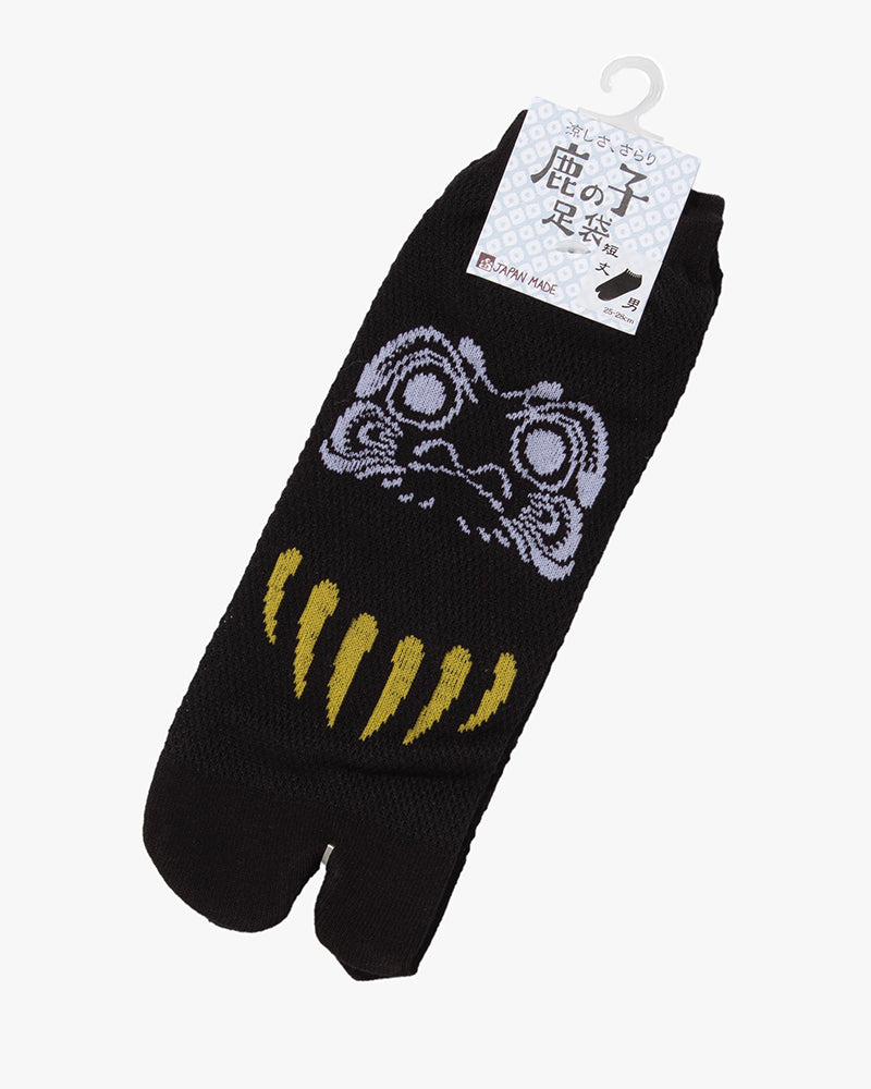Wa Modern, Tabi Socks, Crew, Black with Silver Daruma