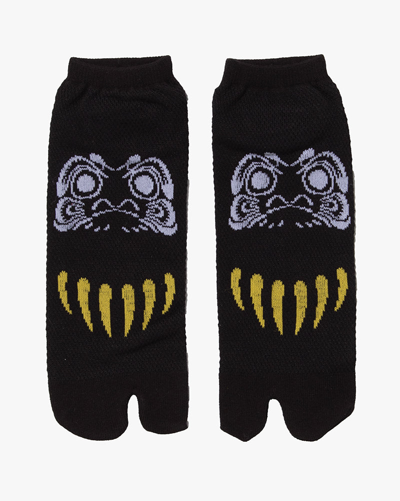 Wa Modern, Tabi Socks, Crew, Black with Silver Daruma