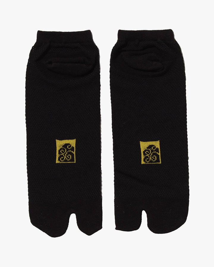 Wa Modern, Tabi Socks, Crew, Black with Silver Daruma