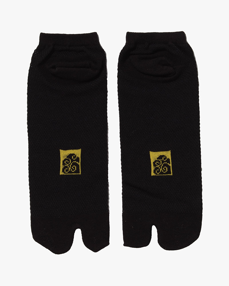 Wa Modern, Tabi Socks, Crew, Black with Silver Daruma
