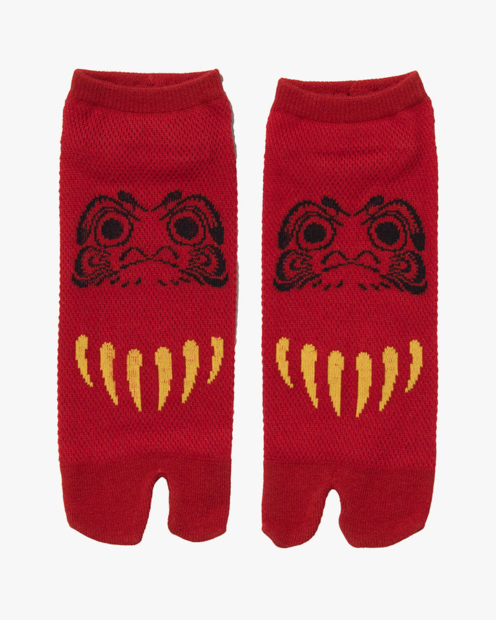 Wa Modern, Tabi Socks, Crew, Red with Black Daruma