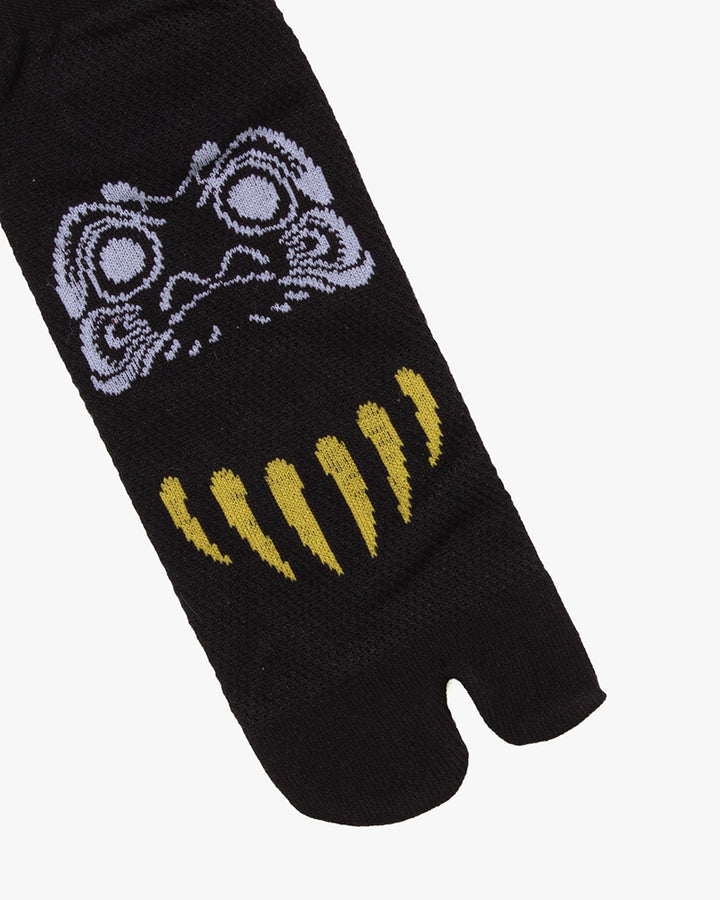 Wa Modern, Tabi Socks, Crew, Black with Silver Daruma