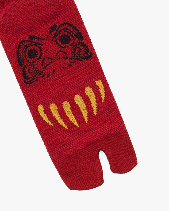Wa Modern, Tabi Socks, Crew, Red with Black Daruma