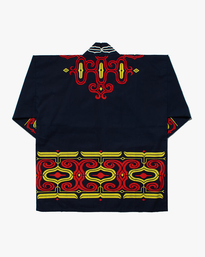 Vintage Ainu Jacket, Navy with Red and Yellow