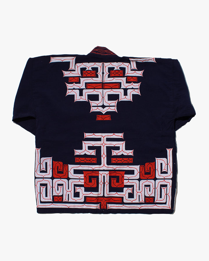 Vintage Ainu Jacket, Navy with Red and White