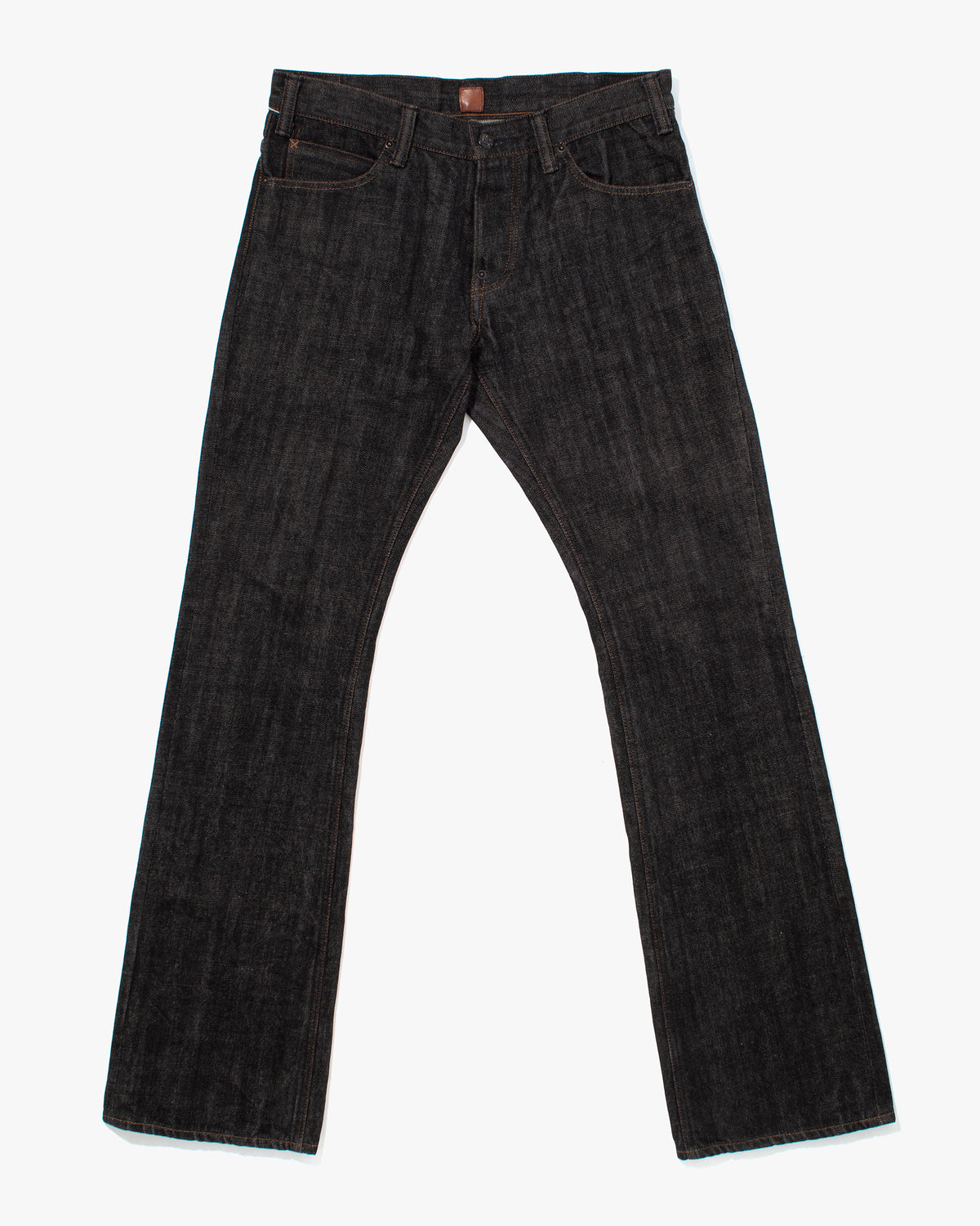 Japanese Repro Denim Jeans, Geruga, Washed Black with Brown Stitching - 33