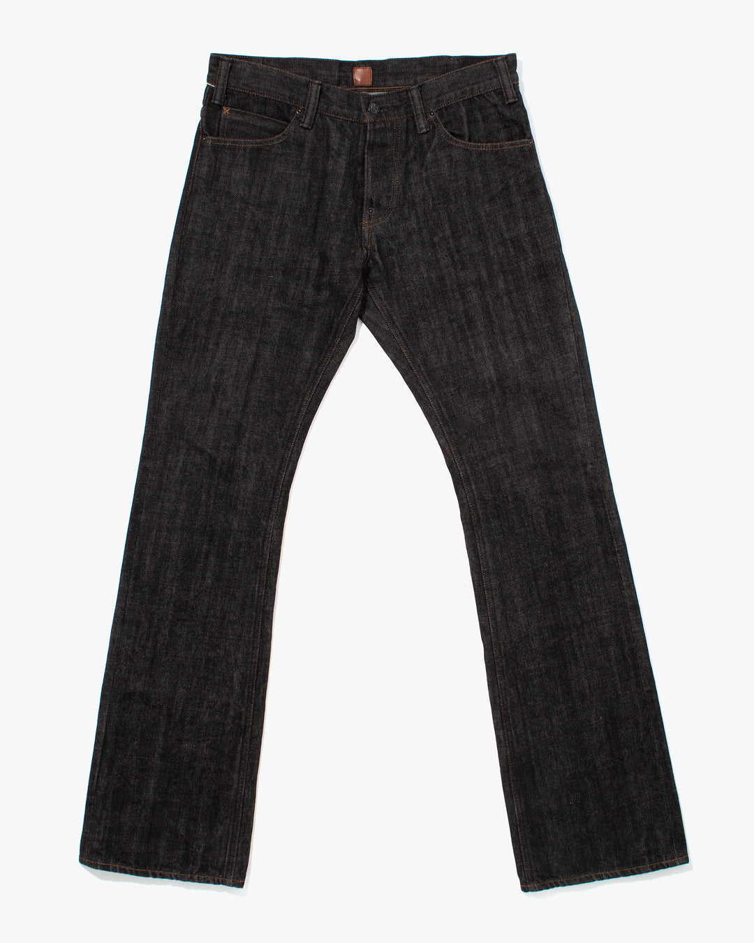 Japanese Repro Denim Jeans, Geruga, Washed Black with Brown Stitching - 33