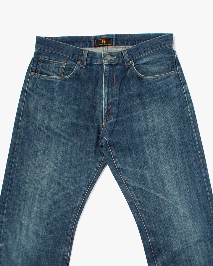 Japanese Repro Denim Jeans, Zen Denim, Painted Koi - 34