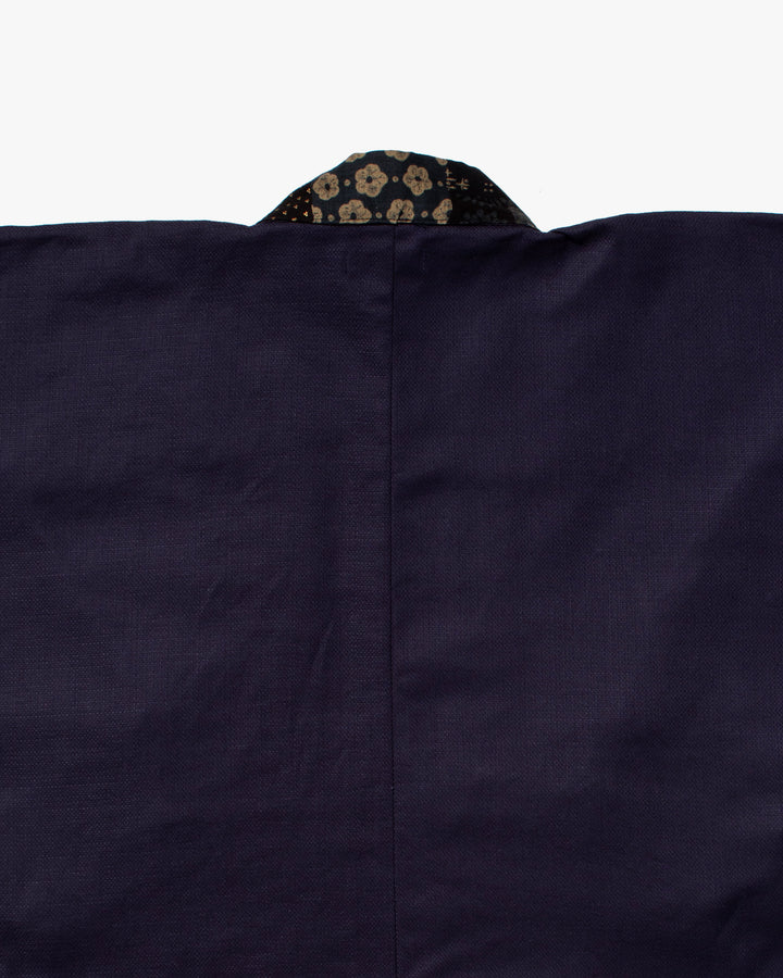 Kiriko Original Jacket, Modern Noragi, Indigo and Multi Patchwork, Dark Teal and Gold