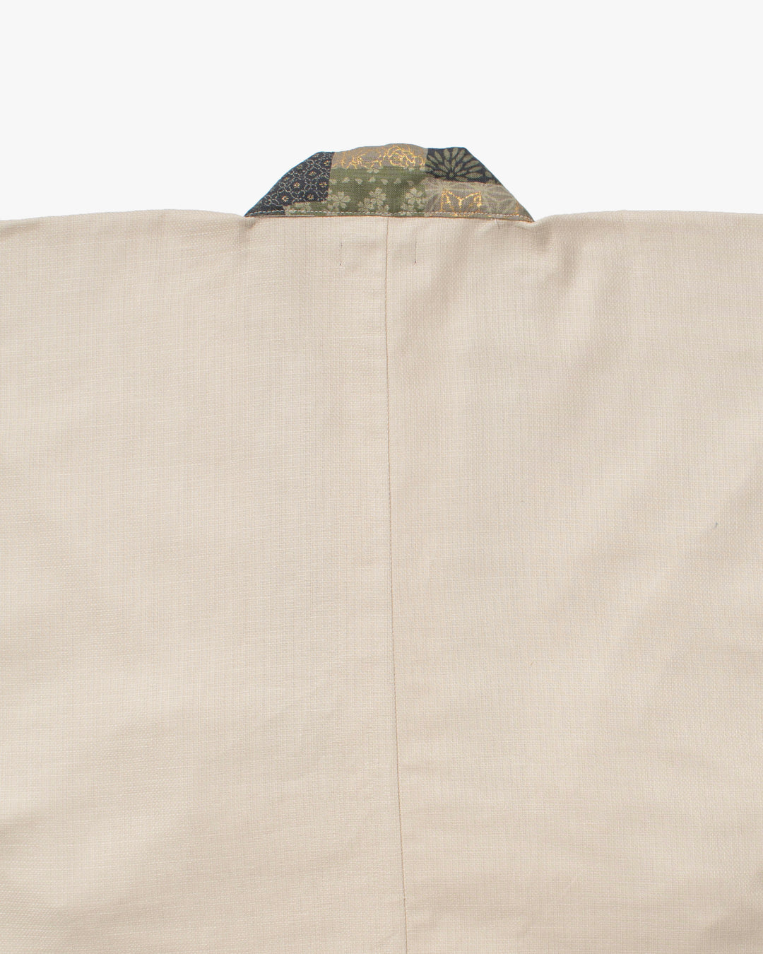 Kiriko Original Jacket, Modern Noragi, Cream and Multi Patchwork, Sage and Gold