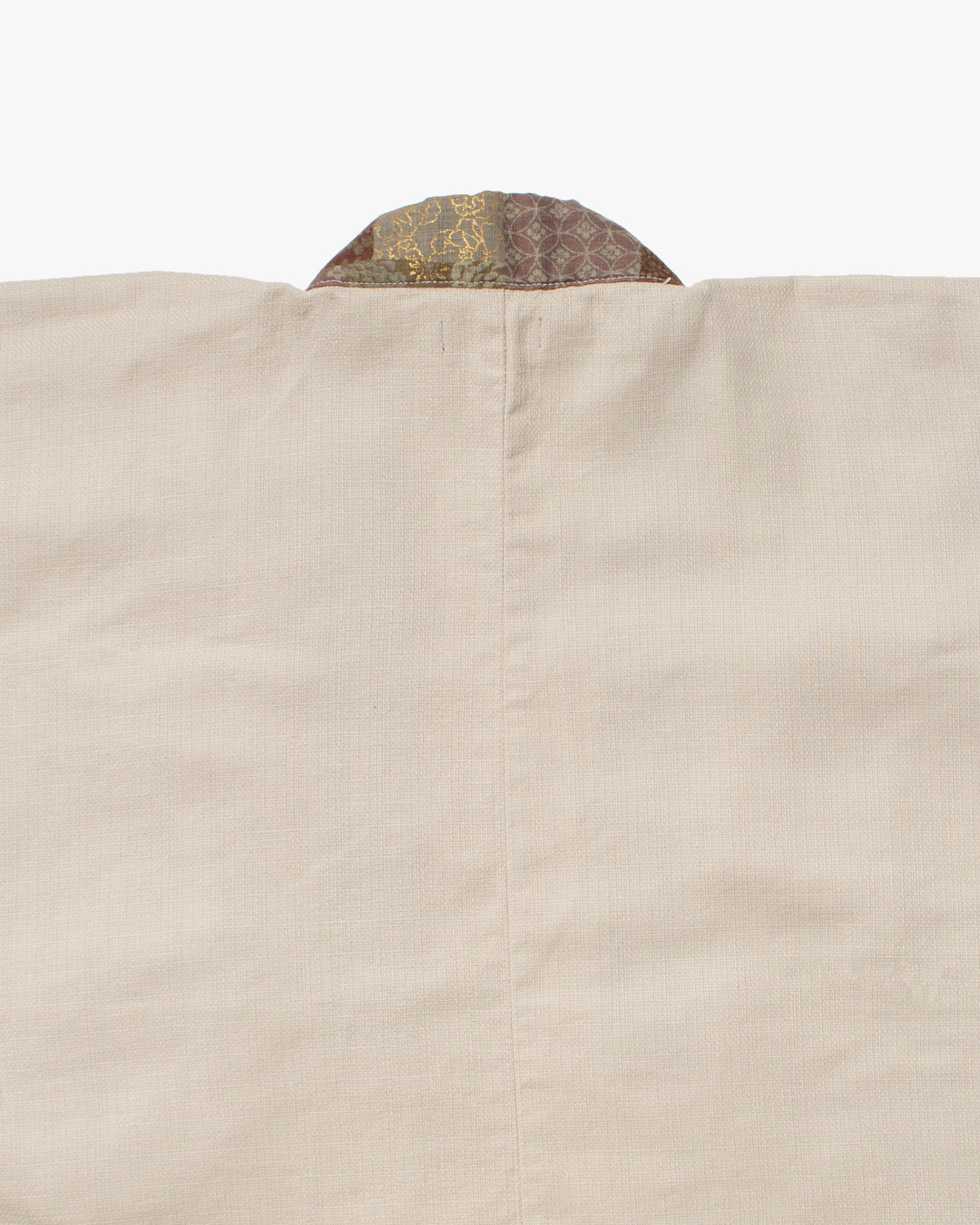 Kiriko Original Jacket, Modern Noragi, Cream and Multi Patchwork, Azuki and Gold