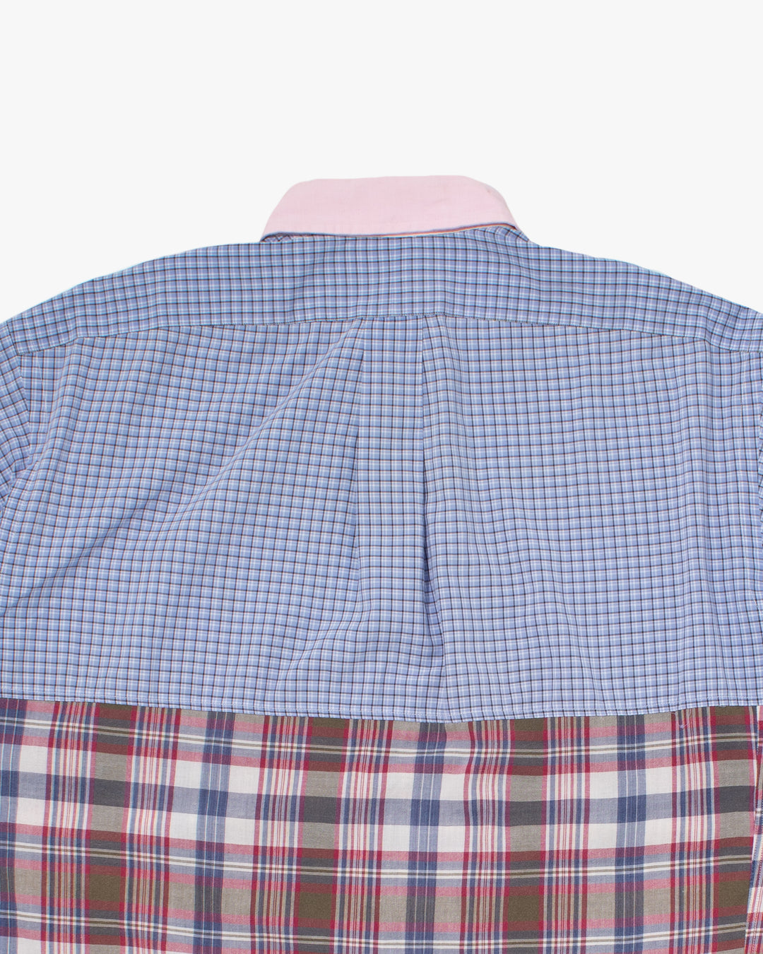 U.S. Vintage Button Up Long Sleeve Shirt, La Rocca, Blue Plaid with Shades of Pink - M