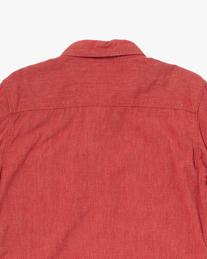 Japanese Repro Denim Button Up Shirt, Flat Head, Red - S