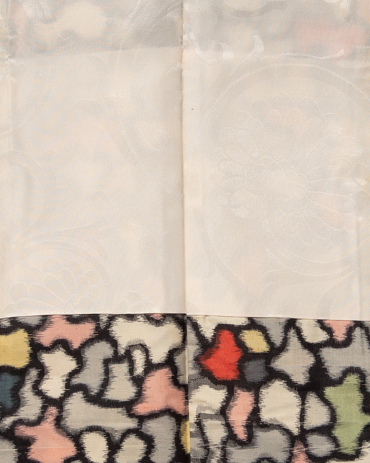 Kiriko Custom, Altered Haori Jacket, Cream with Multicolor Organic Pattern