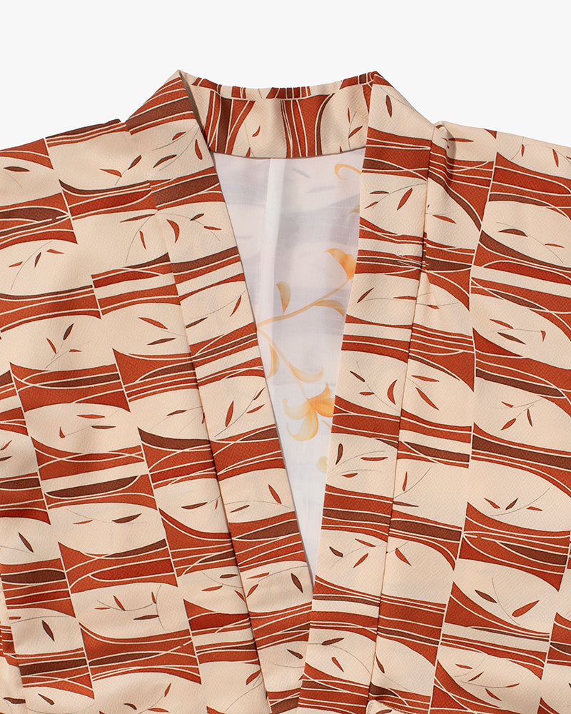Kiriko Custom, Altered Haori Jacket, Orange Toned Leaves and Branches