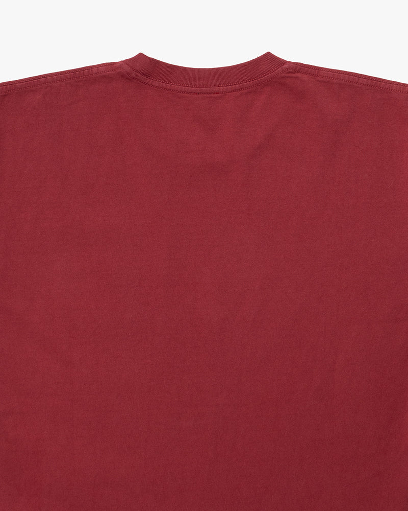 Kiriko Original Tee, 8oz Cotton, Patched Pocket Tee, Red with Gold Kanoko, Azuki Patchwork and Old Rose