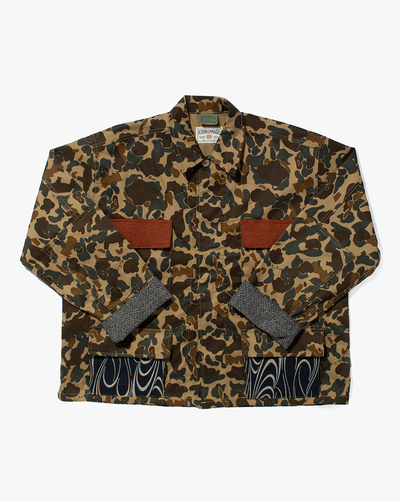 Kiriko Custom Military Jacket, Camo Patched, Obi Phoenix 