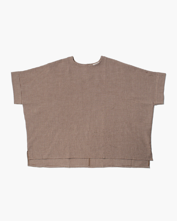 ToK Tunic, Oversized, Brown Gingham