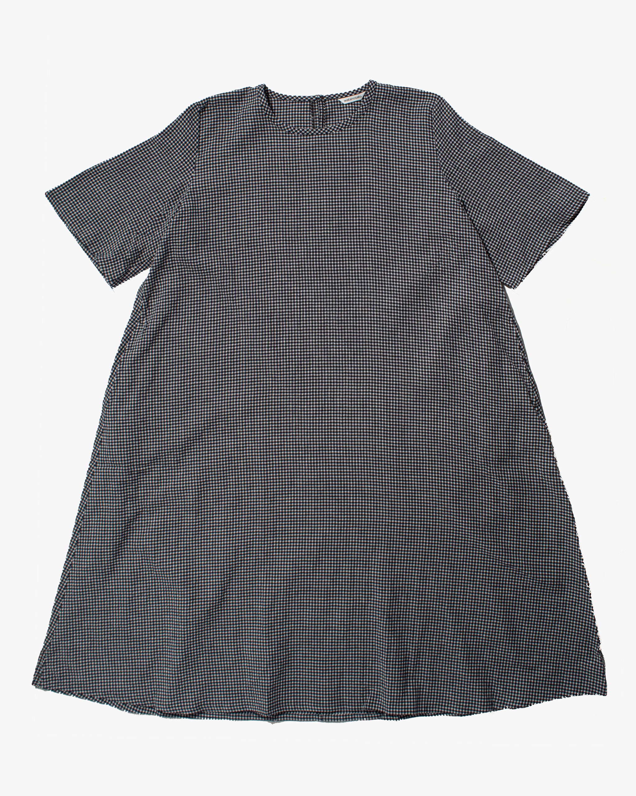 ToK Long Dress, Oversized, Black Gingham