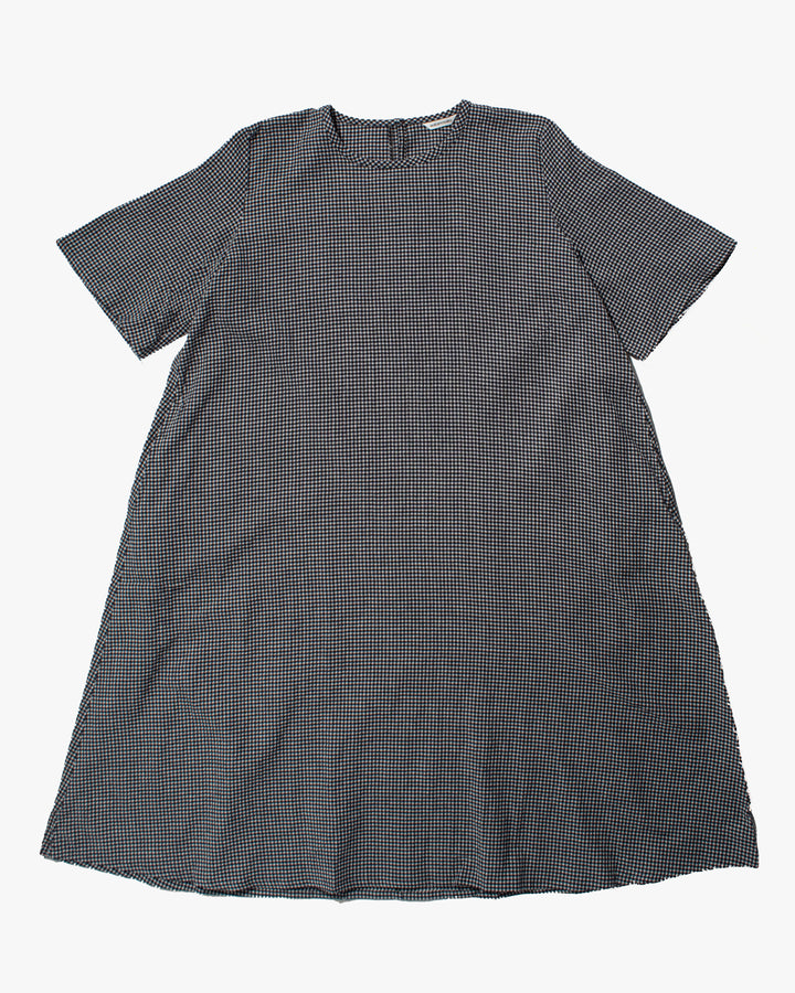 ToK Long Dress, Oversized, Black Gingham