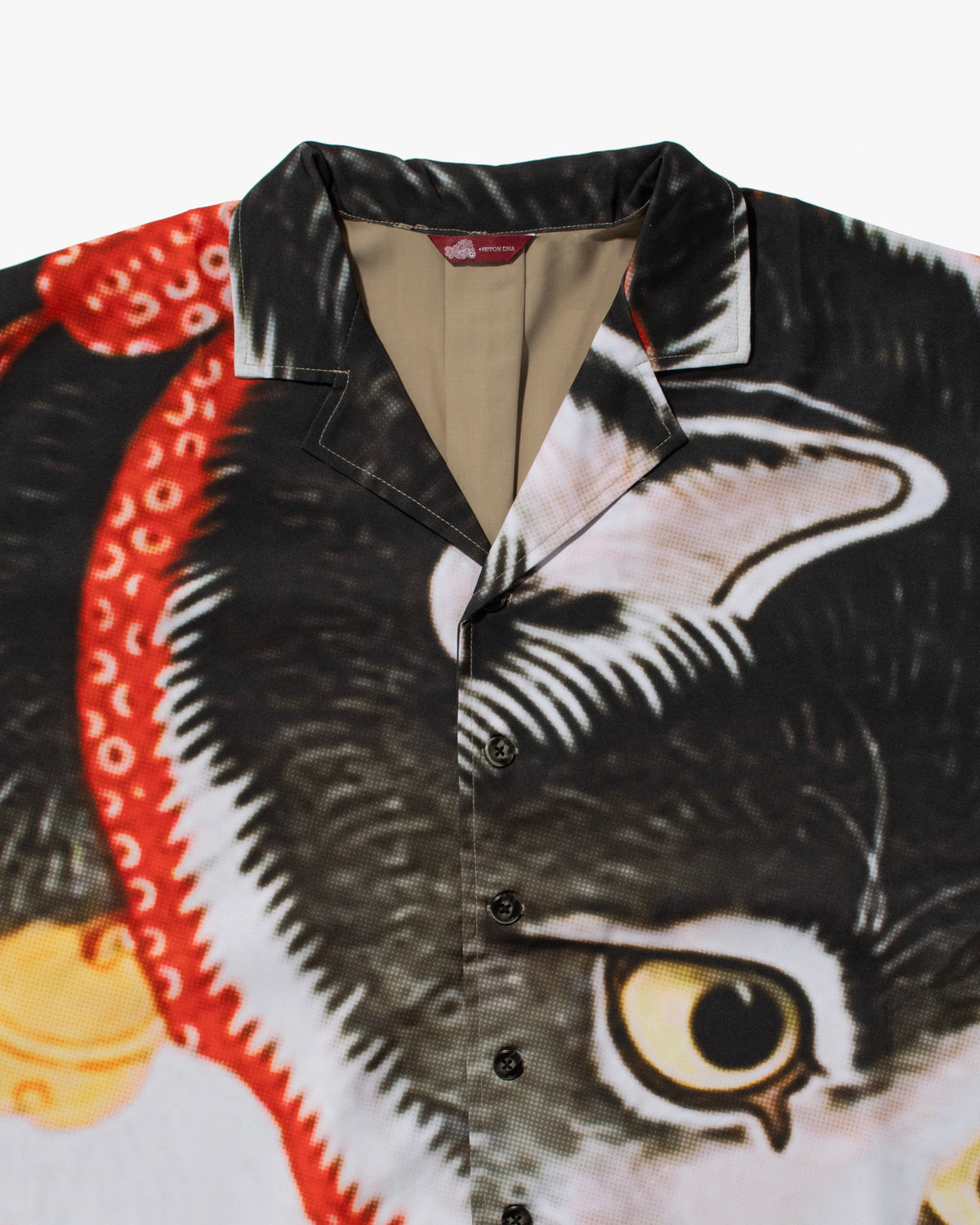 Wa-Modern Short Sleeve Button Up Shirt, Be Neko