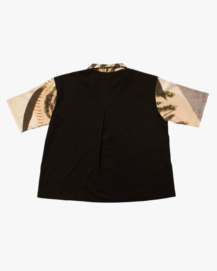 Wa-Modern Short Sleeve Button Up Shirt, BK Tora