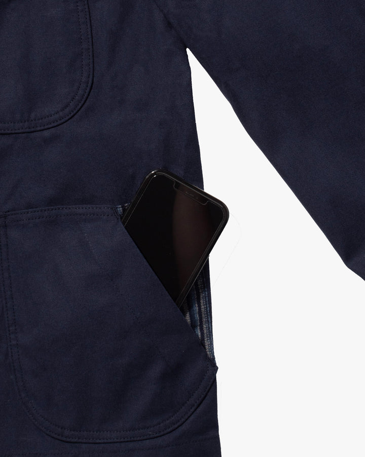 Kiriko Original Mandarin Collar Lightweight Jacket, Navy