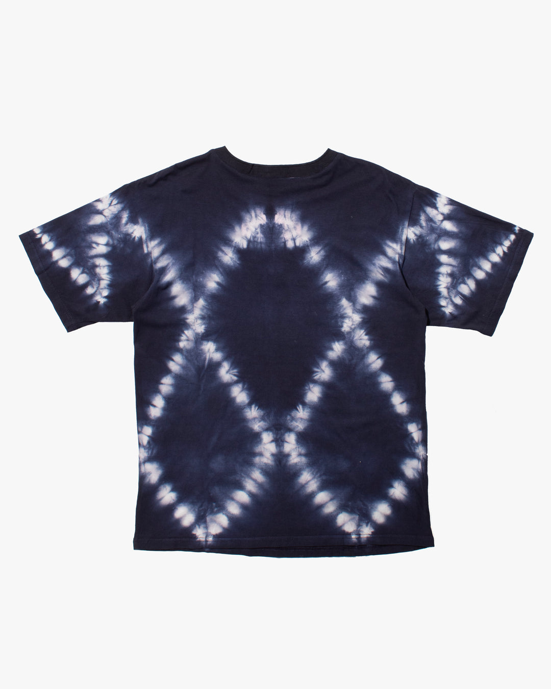 Wa-Modern, Short Sleeve Button Up Tunic, Navy Shibori Tye Dye