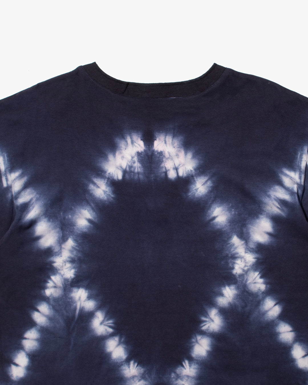 Wa-Modern, Short Sleeve Button Up Tunic, Navy Shibori Tye Dye