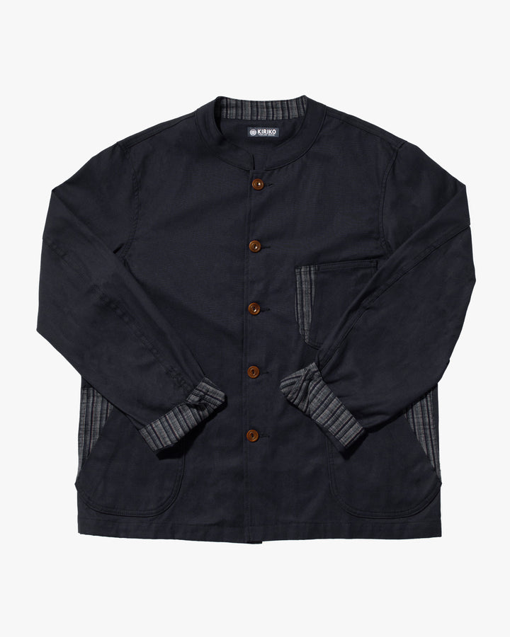Kiriko Original Mandarin Collar Lightweight Jacket, Navy