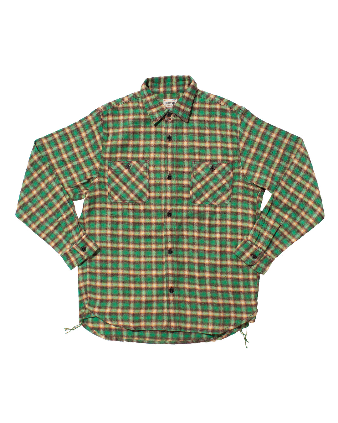 Japanese Repro Button Up Shirt, Houston, Green and Yellow Plaid- XL