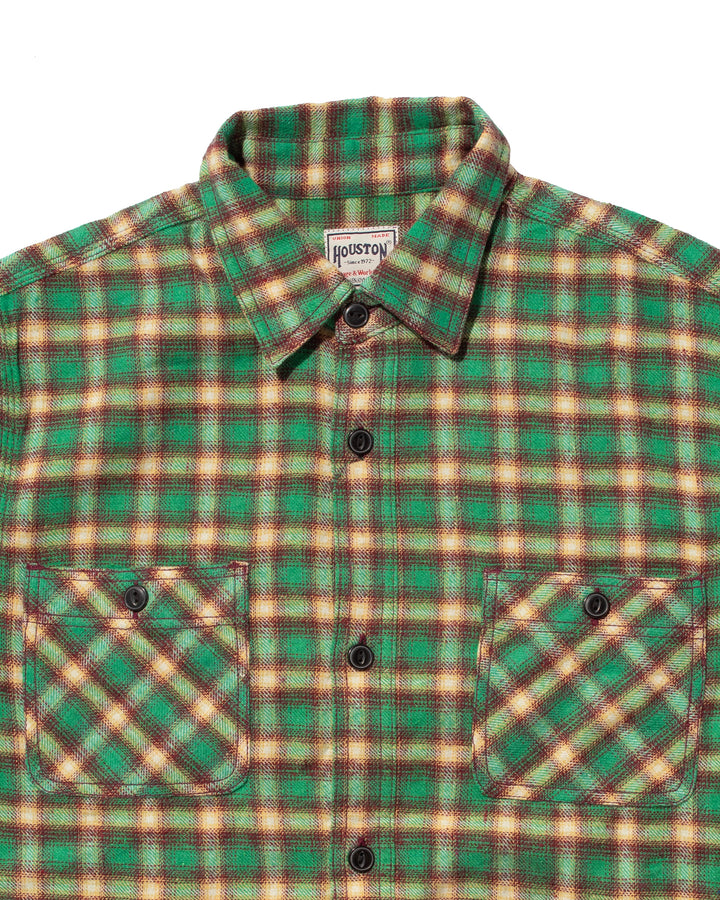 Japanese Repro Button Up Shirt, Houston, Green and Yellow Plaid- XL