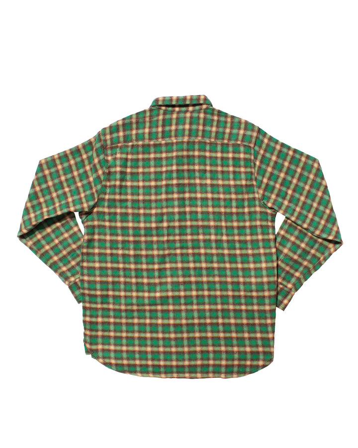 Japanese Repro Button Up Shirt, Houston, Green and Yellow Plaid- XL