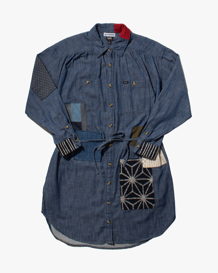 Kiriko Original, Patched Lee Shirt Dress, Denim