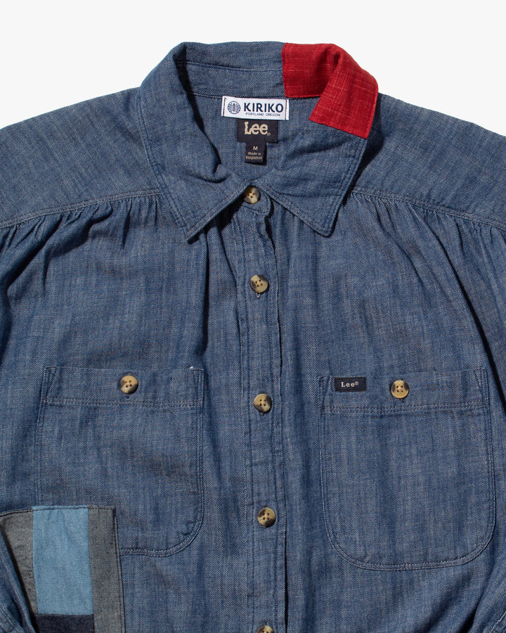 Kiriko Custom Patched Lee Shirt Dress, Denim