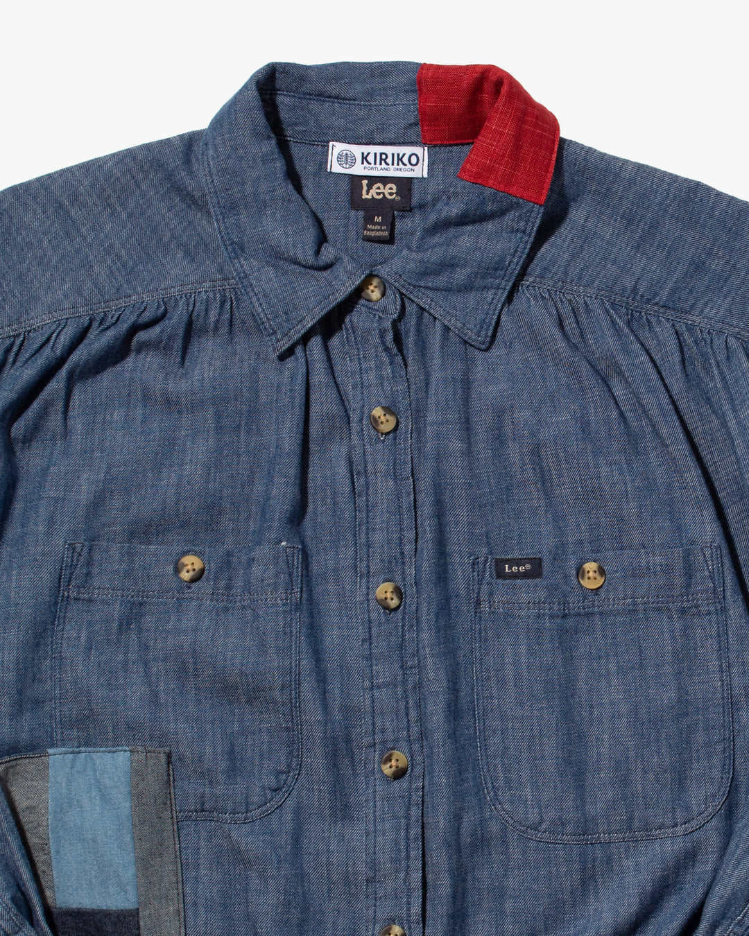 Kiriko Custom Patched Lee Shirt Dress, Denim