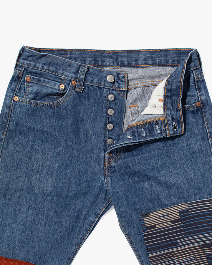 Kiriko Custom Patched Denim Jeans, Levi&