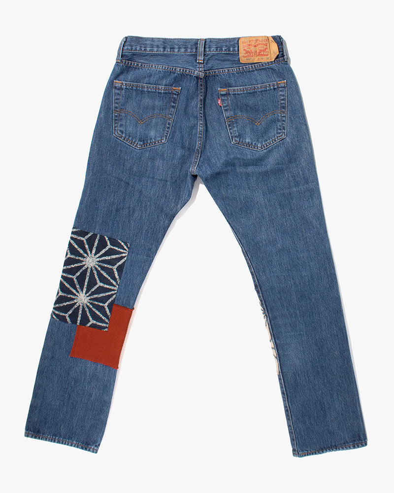 Kiriko Custom Patched Denim Jeans, Levi&