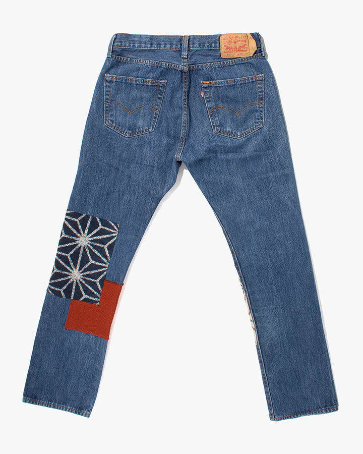 Kiriko Custom Patched Denim Jeans, Levi&