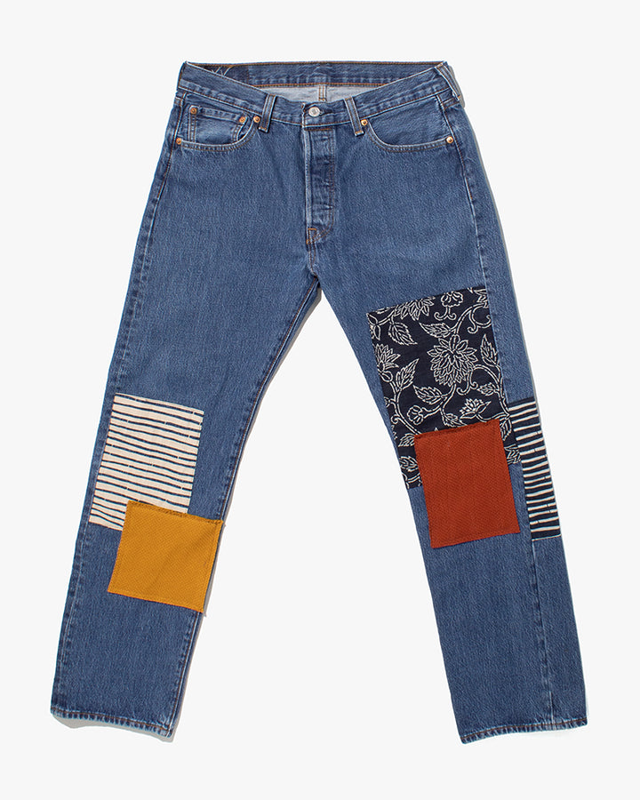 Kiriko Custom Patched Denim Jeans, Levi&