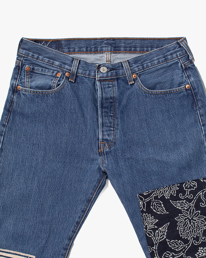 Kiriko Custom Patched Denim Jeans, Levi&