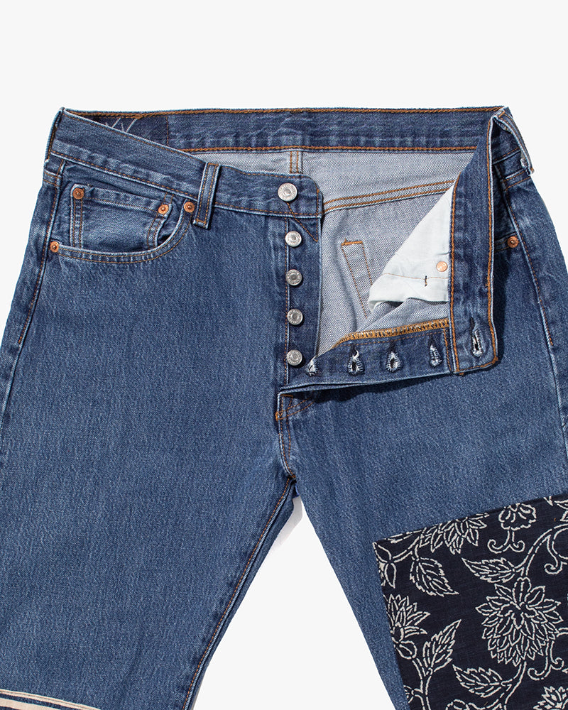Kiriko Custom Patched Denim Jeans, Levi&